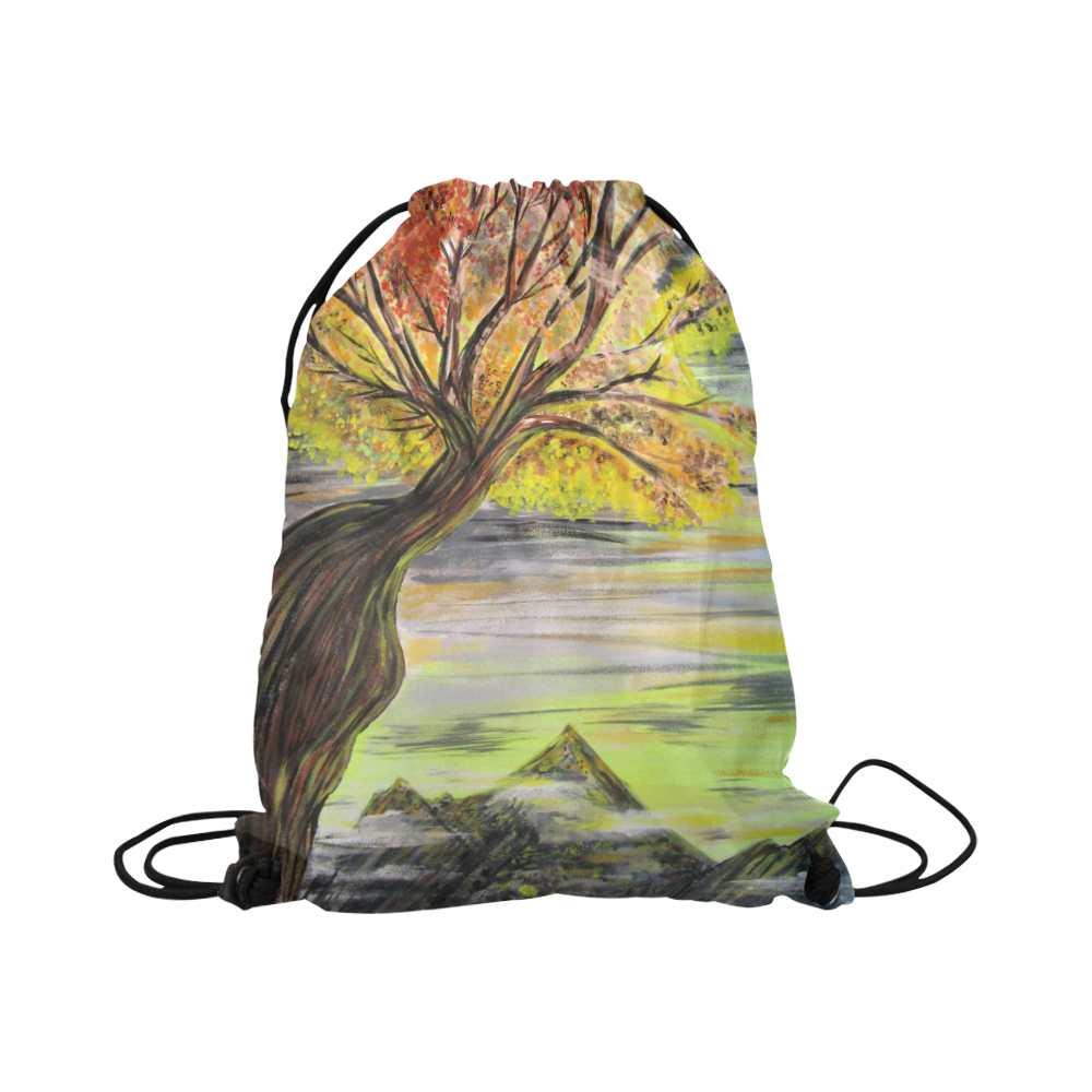 Overlooking Tree Large Drawstring Bag Model 1604 (Twin Sides)  16.5"(W) * 19.3"(H)