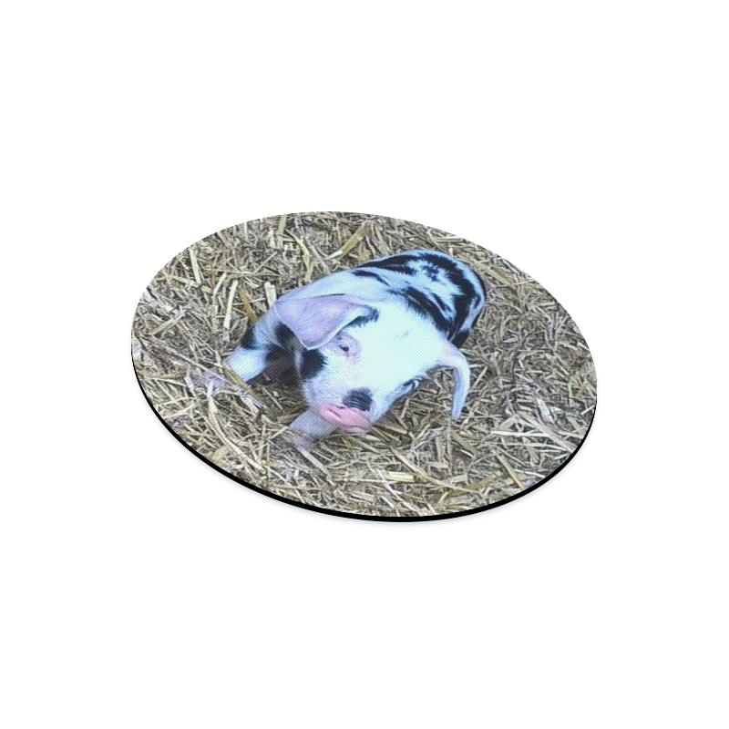 next cute piglet by JamColors Round Mousepad
