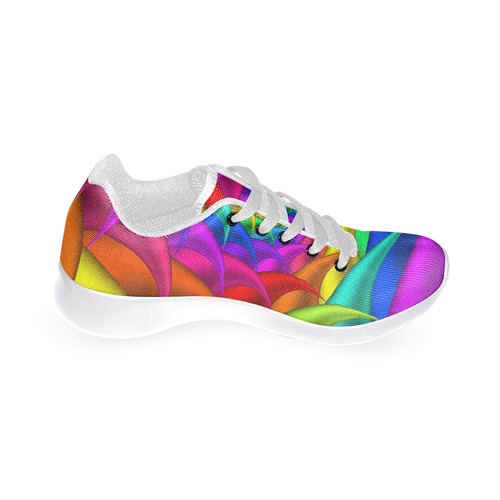 Psychedelic Rainbow Spiral Women's Running Shoes/Large Size (Model 020)