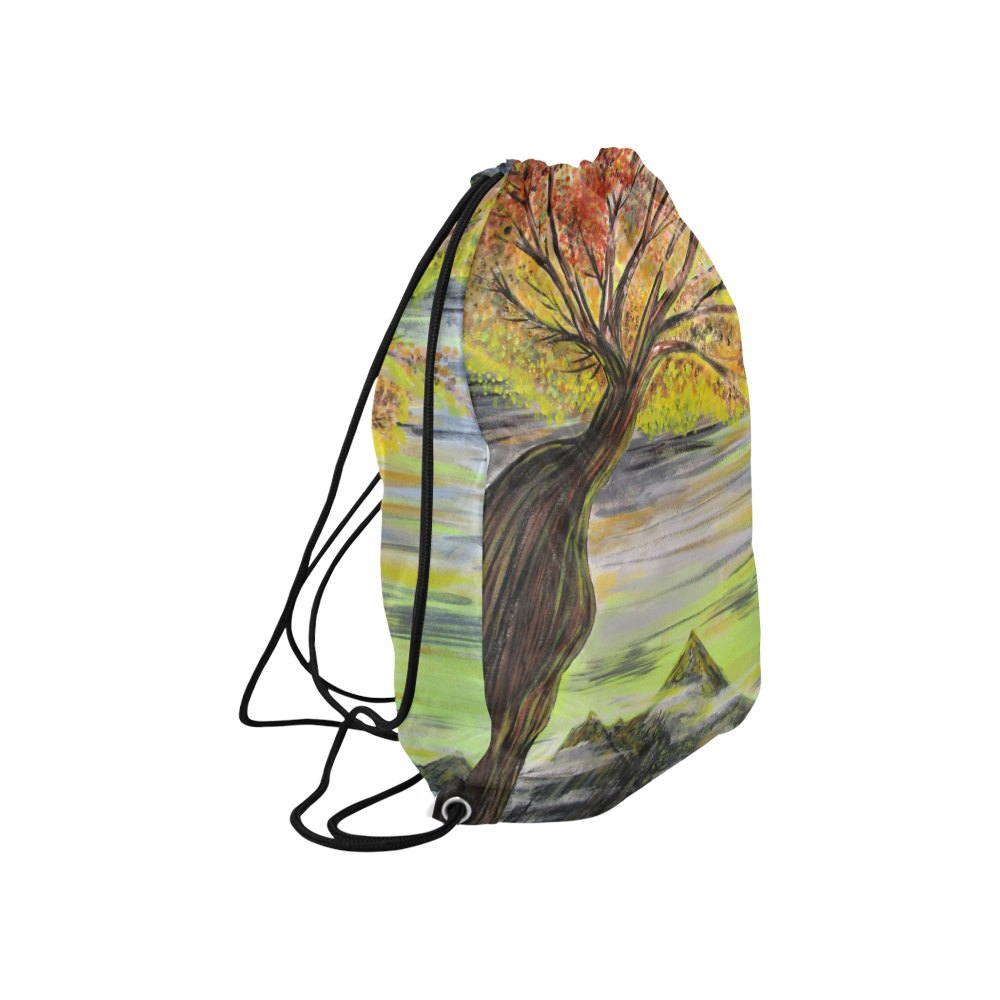 Overlooking Tree Large Drawstring Bag Model 1604 (Twin Sides)  16.5"(W) * 19.3"(H)