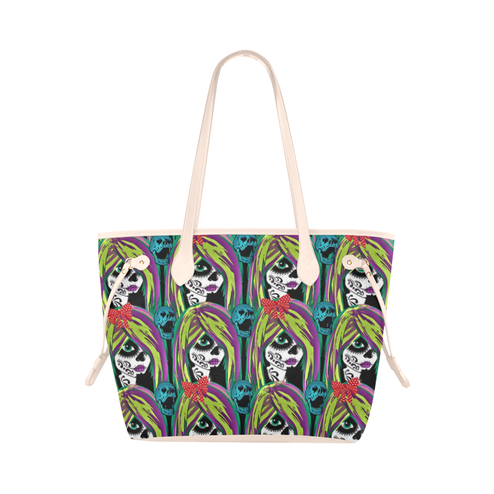 day of the dead sugarskull princess Clover Canvas Tote Bag (Model 1661)
