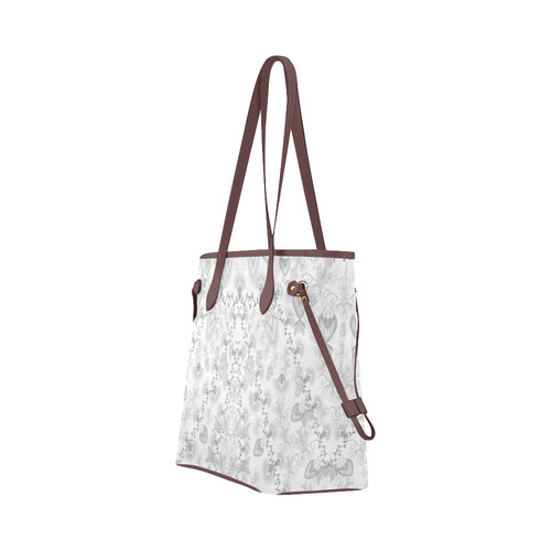 syrian flowers white Clover Canvas Tote Bag (Model 1661)