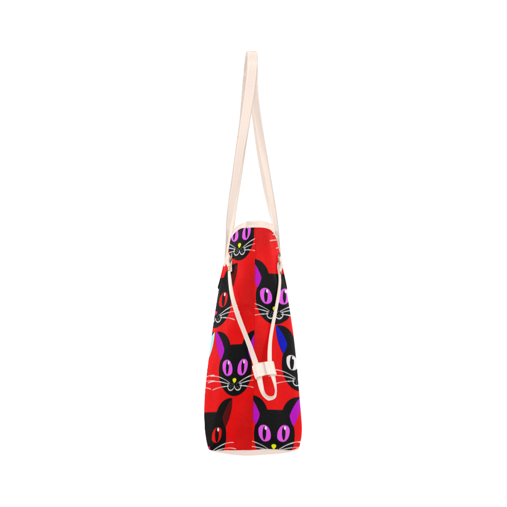 Pop Art Pussy - red Clover Canvas Tote Bag (Model 1661)