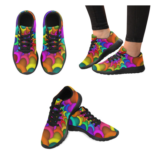 Psychedelic Rainbow Spiral Men's Running Shoes/Large Size (Model 020)