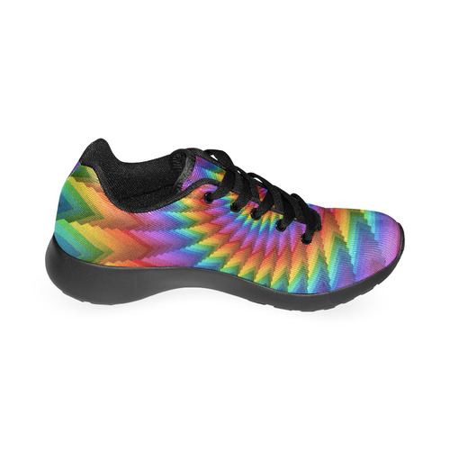 Psychedelic Rainbow Spiral Men's Running Shoes/Large Size (Model 020)