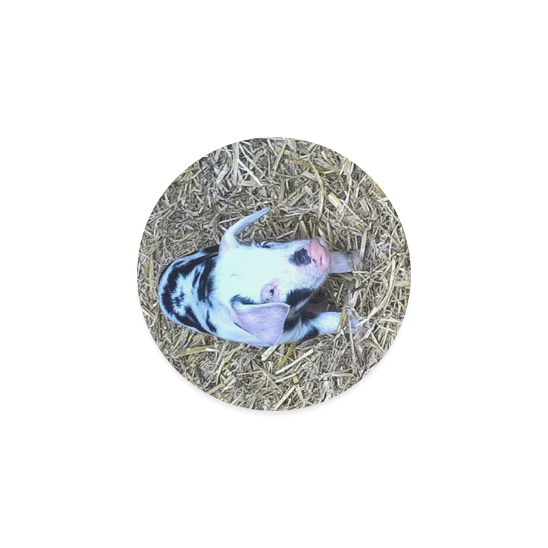 next cute piglet by JamColors Round Coaster