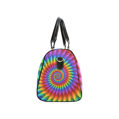 Psychedelic Rainbow Spiral New Waterproof Travel Bag/Large (Model 1639)