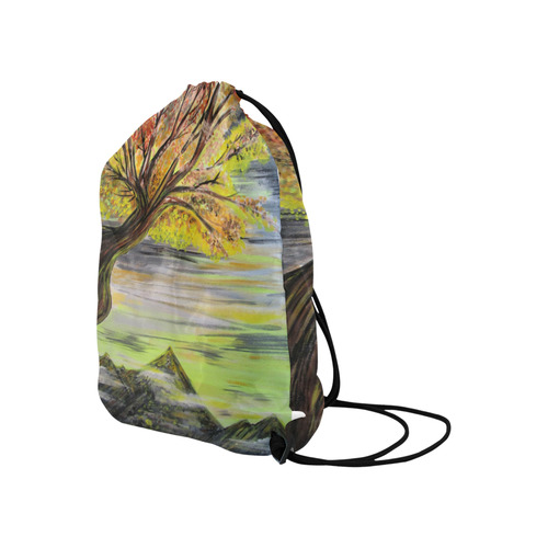 Overlooking Tree Large Drawstring Bag Model 1604 (Twin Sides)  16.5"(W) * 19.3"(H)