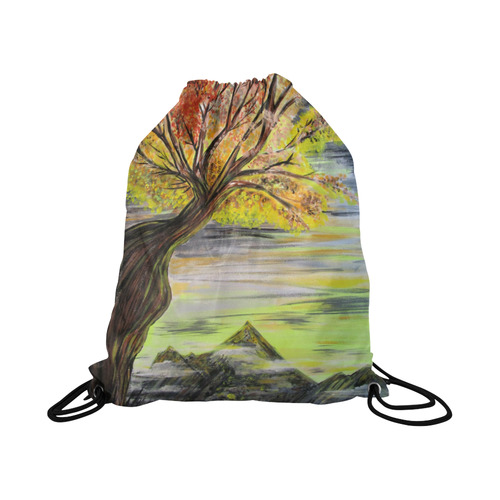 Overlooking Tree Large Drawstring Bag Model 1604 (Twin Sides)  16.5"(W) * 19.3"(H)