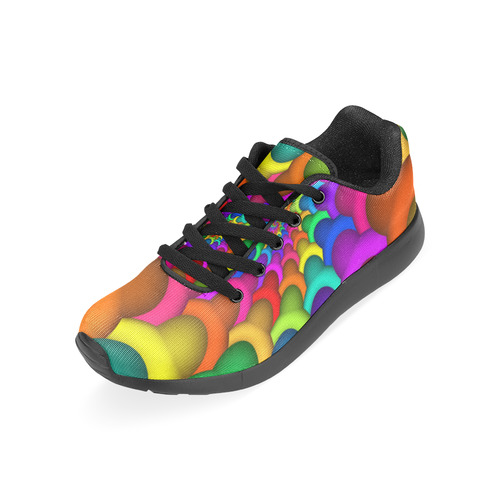 Psychedelic Rainbow Spiral Men's Running Shoes/Large Size (Model 020)