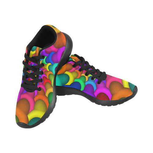 Psychedelic Rainbow Spiral Men's Running Shoes/Large Size (Model 020)