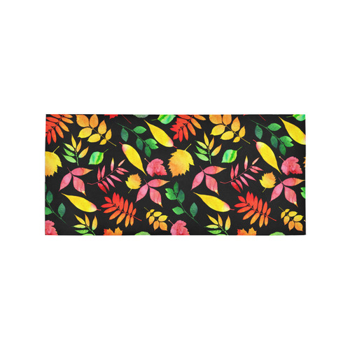 Red Green Yellow Autumn Leaves Floral Area Rug 7'x3'3''