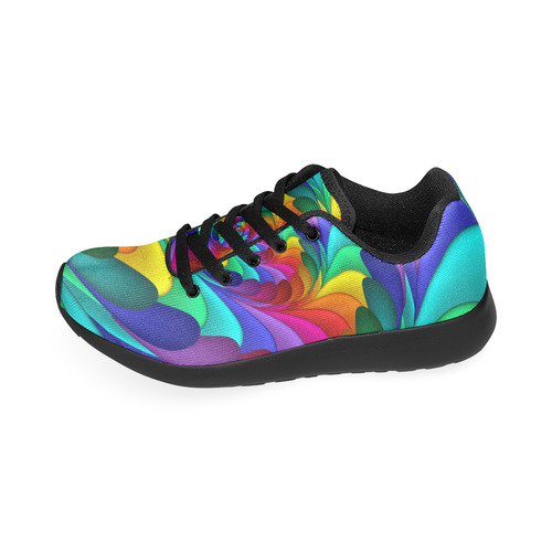 Psychedelic Rainbow Spiral Men's Running Shoes/Large Size (Model 020)