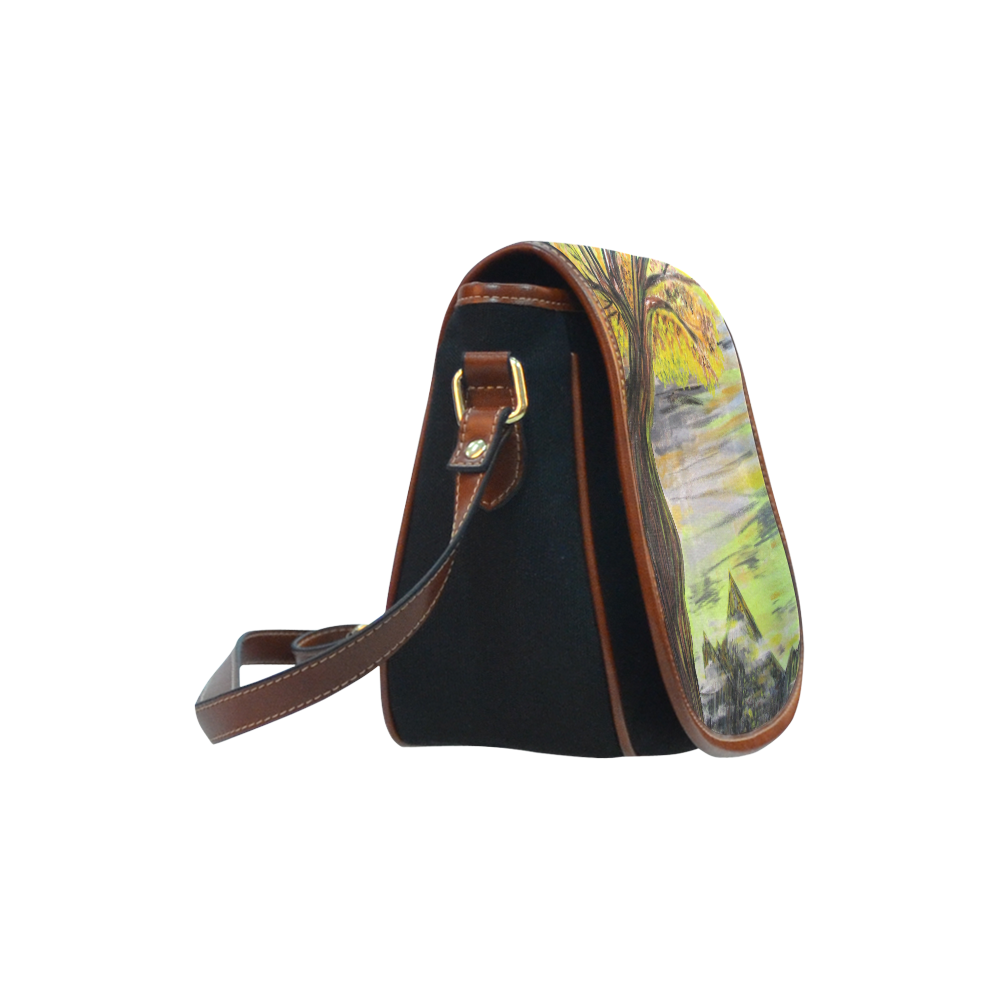 Overlooking Tree Saddle Bag/Small (Model 1649)(Flap Customization)