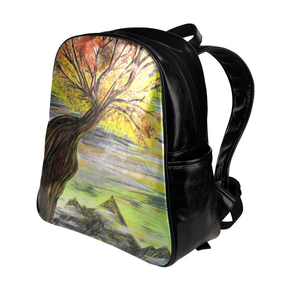 Overlooking Tree Multi-Pockets Backpack (Model 1636)