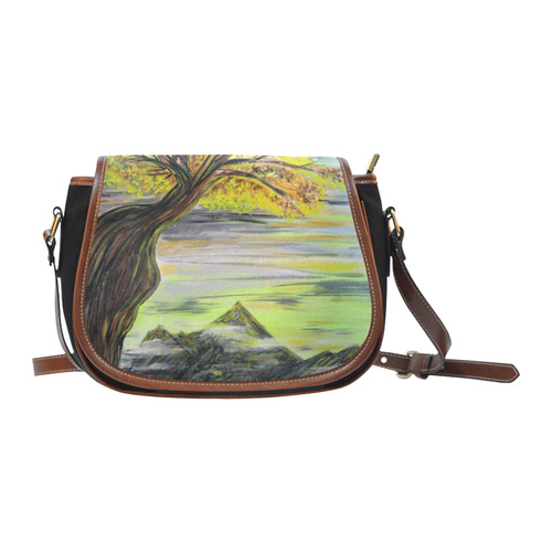 Overlooking Tree Saddle Bag/Small (Model 1649)(Flap Customization)