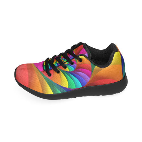 Psychedelic Rainbow Spiral Men's Running Shoes/Large Size (Model 020)