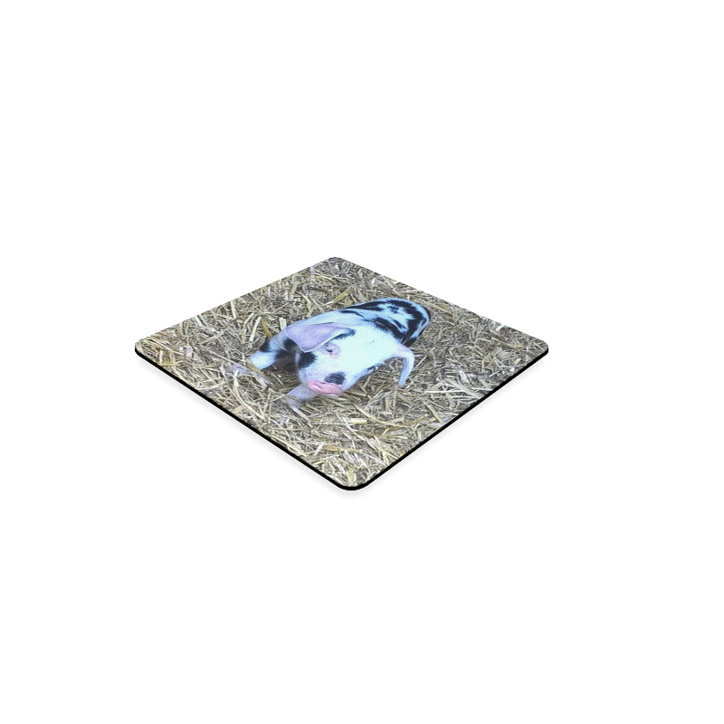 next cute piglet by JamColors Square Coaster