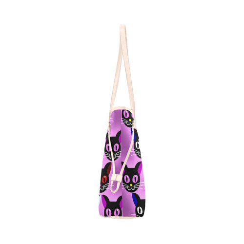 Pop Art Pussy - purple Clover Canvas Tote Bag (Model 1661)