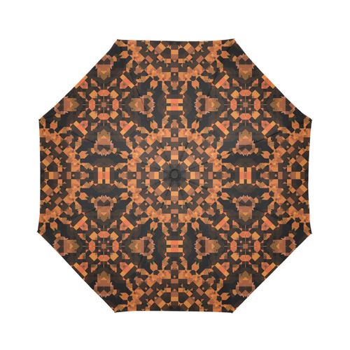 Black and Orange Pattern Auto-Foldable Umbrella (Model U04)