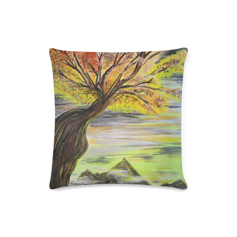 Overlooking Tree Custom Zippered Pillow Case 16"x16"(Twin Sides)