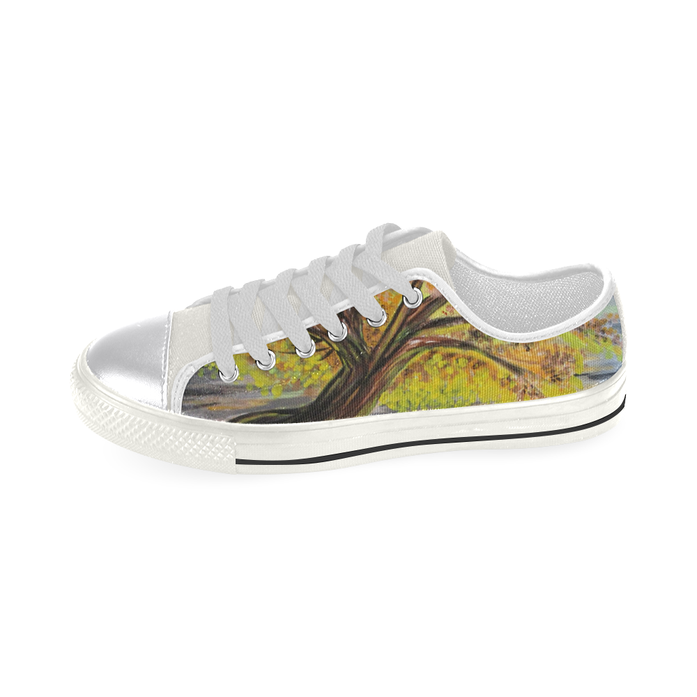 Overlooking Tree Canvas Women's Shoes/Large Size (Model 018)