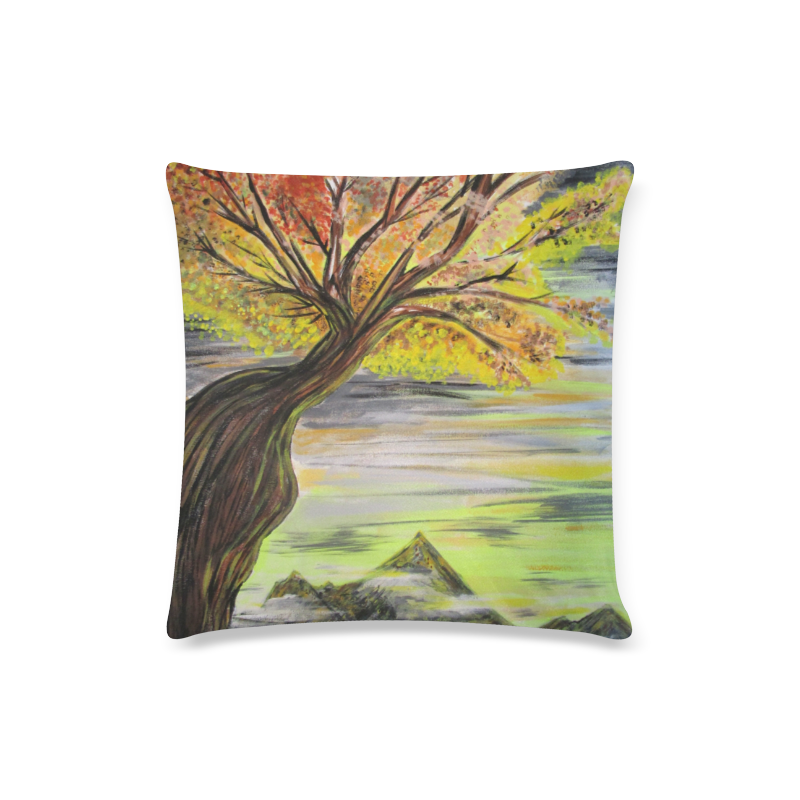 Overlooking Tree Custom Zippered Pillow Case 16"x16"(Twin Sides)