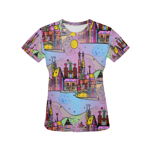 Magdeburg by Nico Bielow All Over Print T-Shirt for Women (USA Size) (Model T40)
