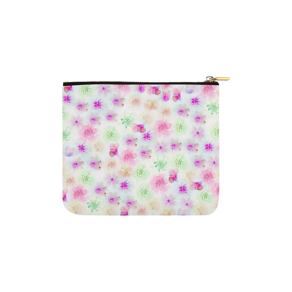 watercolor flowers 4 Carry-All Pouch 6''x5''