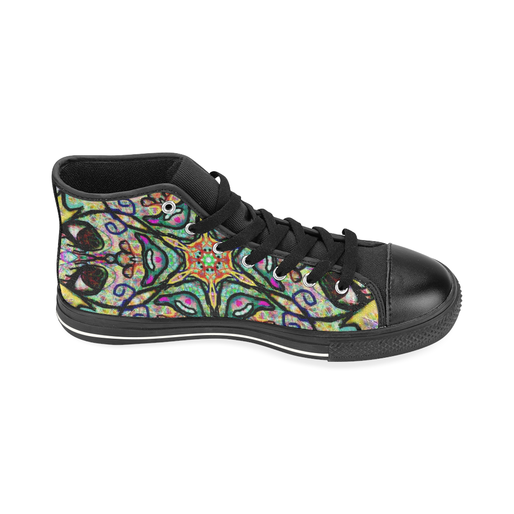 SAcred Geometry "Aquarious" shoes by MAR from Thleudron High Top Canvas Women's Shoes/Large Size (Model 017)