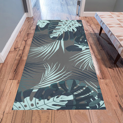Tropical Monstera Leaves Jungle Pattern Area Rug 7'x3'3''