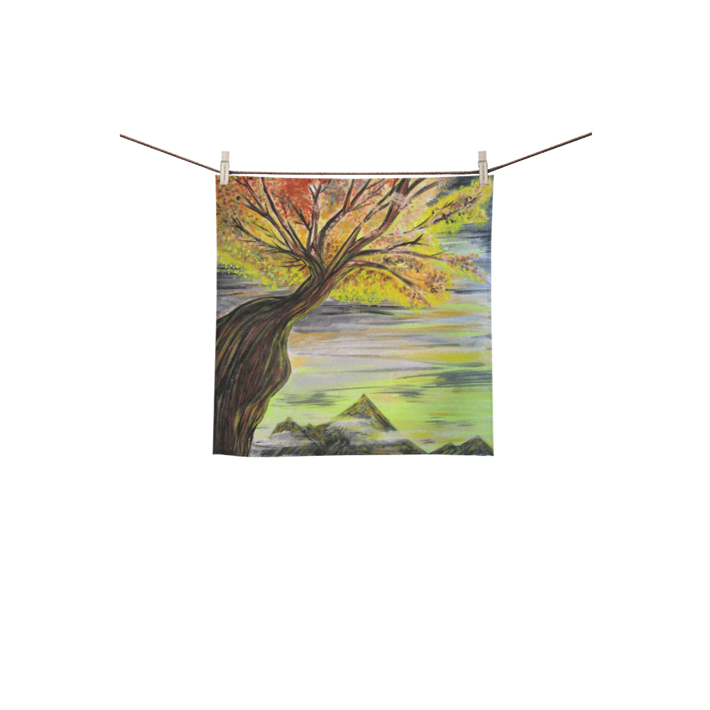 Overlooking Tree Square Towel 13“x13”