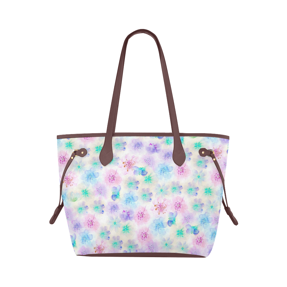 watercolor flowers Clover Canvas Tote Bag (Model 1661)