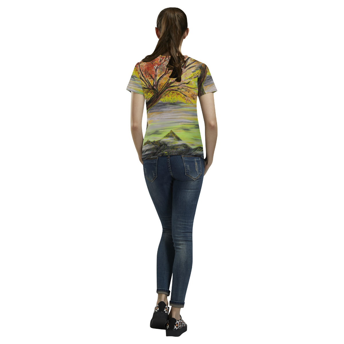 Overlooking Tree All Over Print T-Shirt for Women (USA Size) (Model T40)