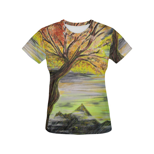 Overlooking Tree All Over Print T-Shirt for Women (USA Size) (Model T40)