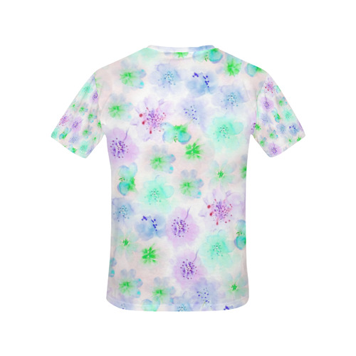 watercolor flowers 3 All Over Print T-Shirt for Women (USA Size) (Model T40)