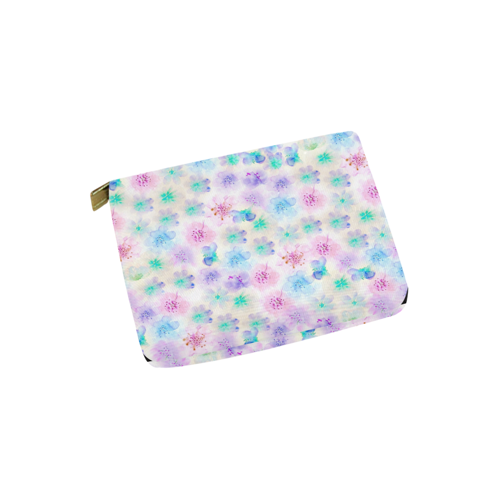 watercolor flowers Carry-All Pouch 6''x5''