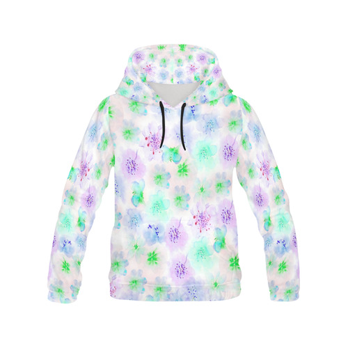 watercolor flowers 3 All Over Print Hoodie for Women (USA Size) (Model H13)