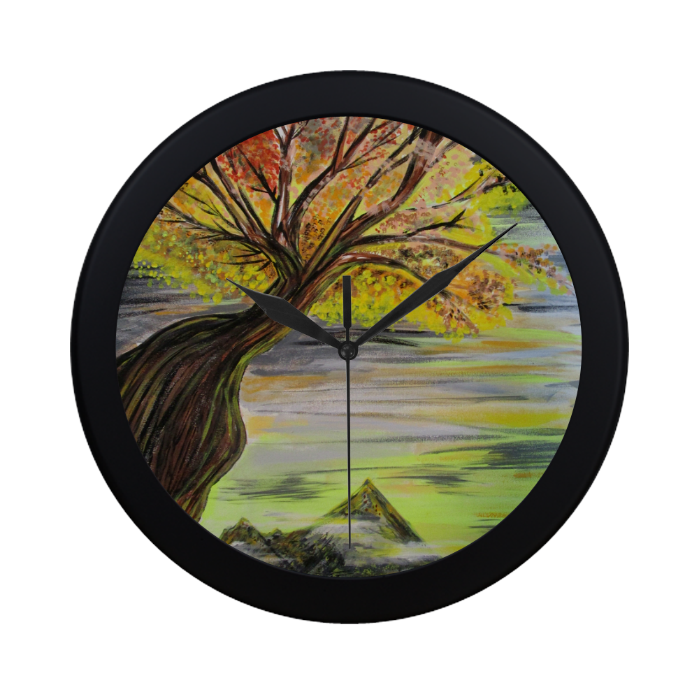 Overlooking Tree Circular Plastic Wall clock