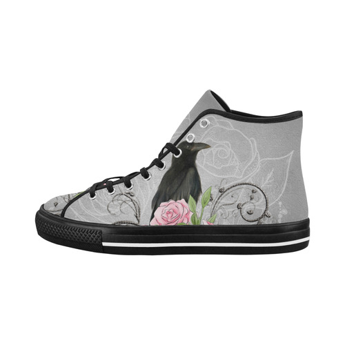 The crow with roses Vancouver H Men's Canvas Shoes (1013-1)