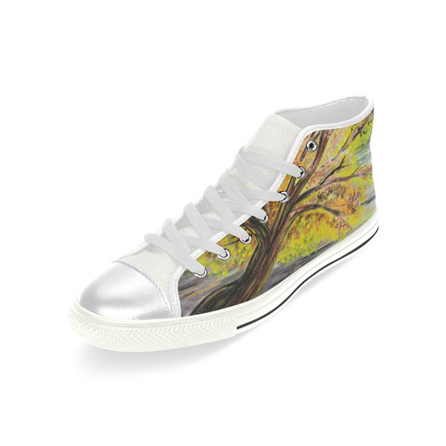 Overlooking Tree High Top Canvas Women's Shoes/Large Size (Model 017)