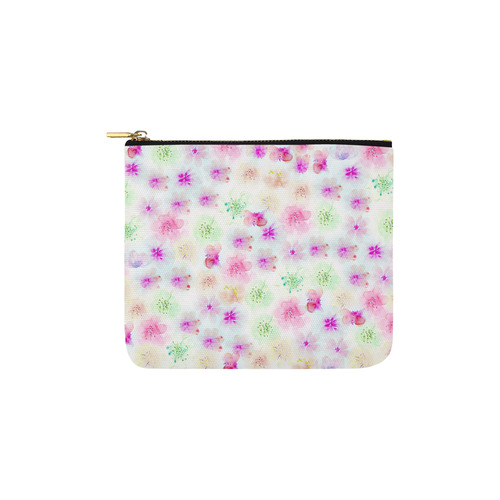 watercolor flowers 4 Carry-All Pouch 6''x5''