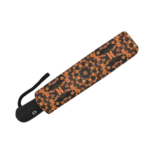 Black and Orange Pattern Auto-Foldable Umbrella (Model U04)