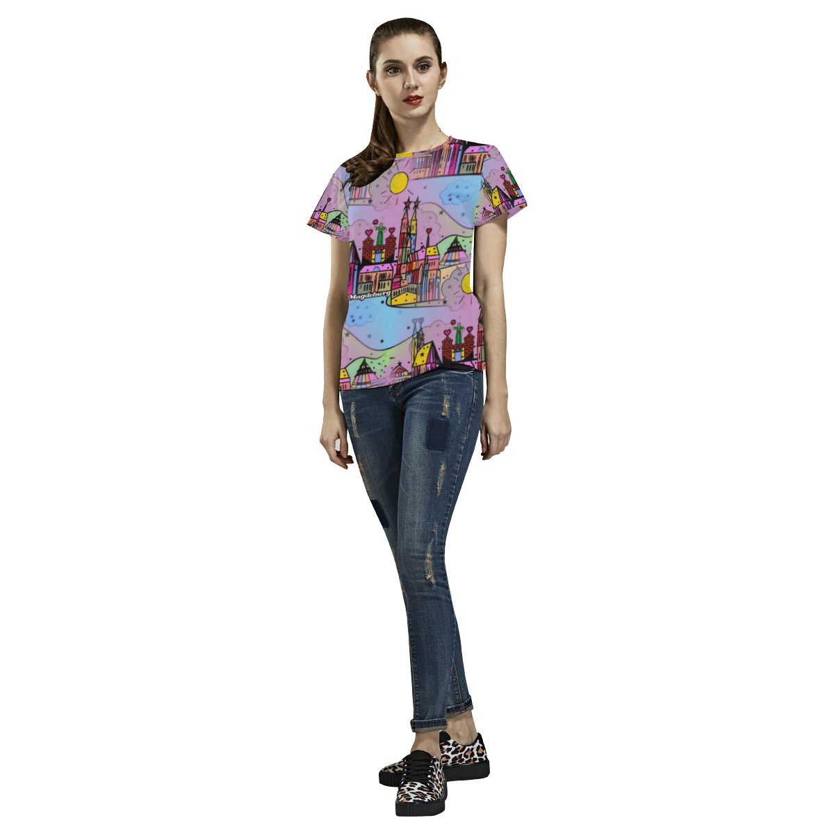 Magdeburg by Nico Bielow All Over Print T-Shirt for Women (USA Size) (Model T40)
