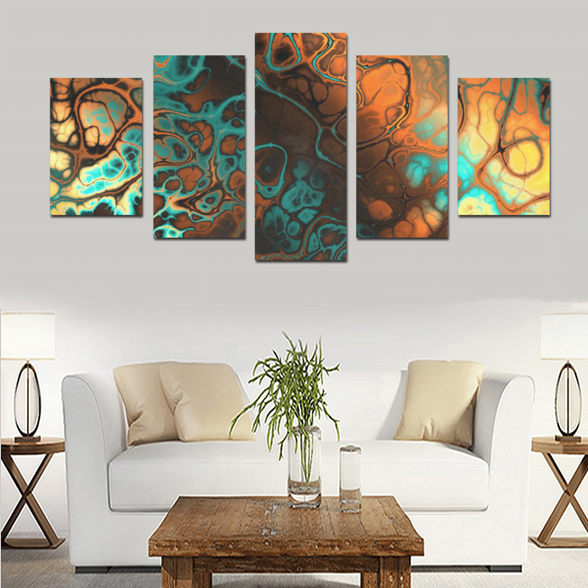 awesome fractal 35F by JamColors Canvas Print Sets D (No Frame)