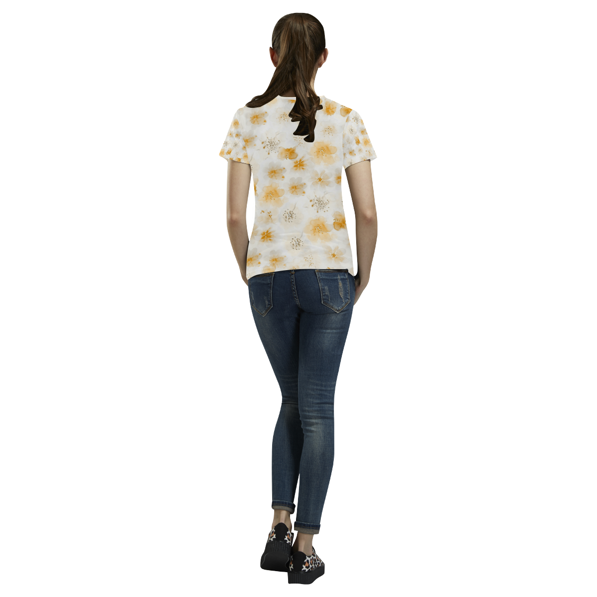 watercolor flowers 7 All Over Print T-Shirt for Women (USA Size) (Model T40)