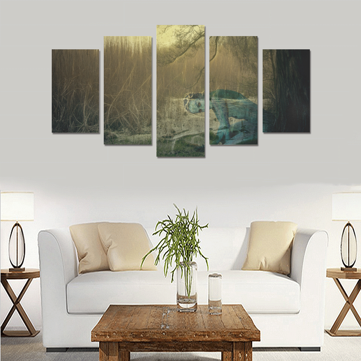 An Elve near the Pond Canvas Print Sets A (No Frame)