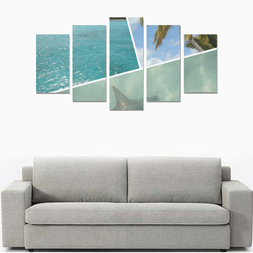 Caribbean Vacation Photo Collage Canvas Print Sets A (No Frame)