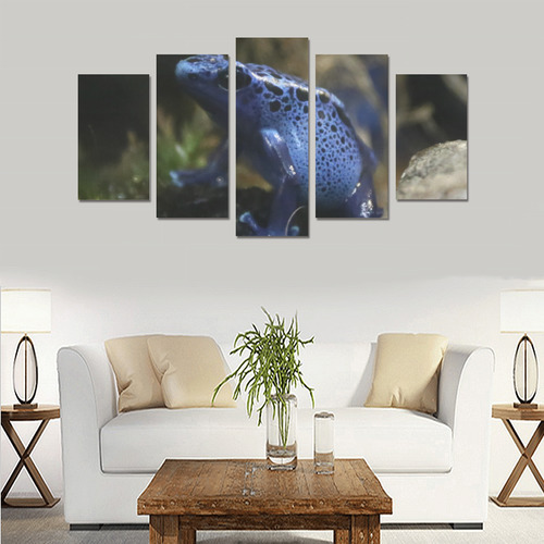 Blue Poison Arrow Frog Canvas Print Sets A (No Frame)