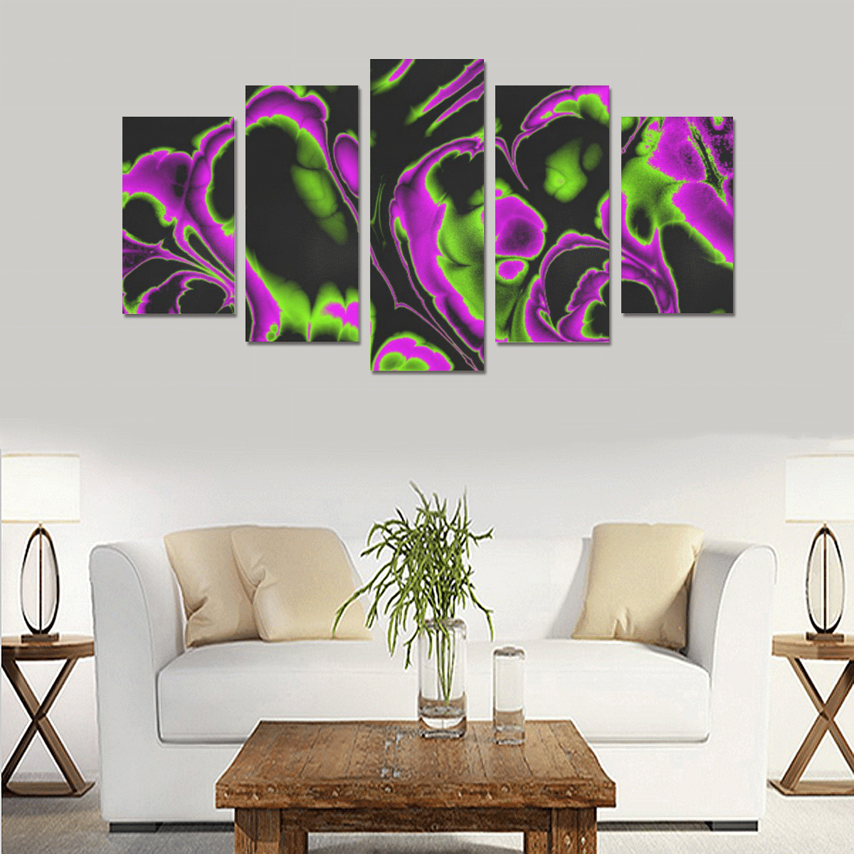 glowing fractal B by JamColors Canvas Print Sets A (No Frame)